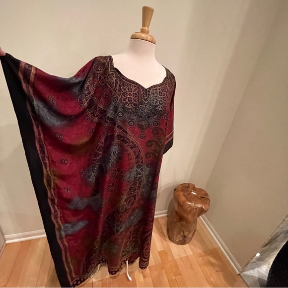 Other - Jewel toned Caftan Tunic Gown OSFM FREE SIZE - Next Best Thing to Being Naked!